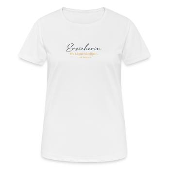 Erzieherin - wie Löwenbändiger, nur krasser - Frauen T-Shirt atmungsaktiv - Weiß - Vorne - AI Model Female 172 dark (172cm)