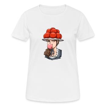 Bollenhut Black Forest chewing-gum pour une personne - T-shirt respirant Femme - blanc - Devant - AI Model Female 172 dark (172cm)