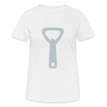 ouvre-bouteille - T-shirt respirant Femme - blanc - Devant - AI Model Female 172 dark (172cm)