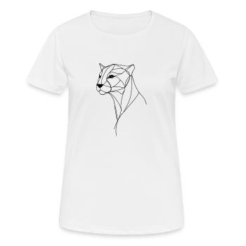 Panther feine Linienkunst - Frauen T-Shirt atmungsaktiv - Weiß - Vorne - AI Model Female 172 dark (172cm)