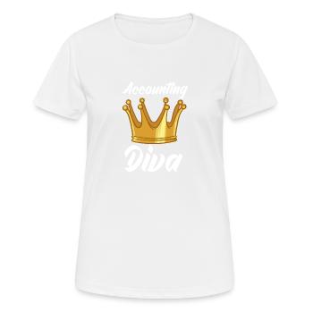 Accounting Diva - Frauen T-Shirt atmungsaktiv - Weiß - Vorne - AI Model Female 172 dark (172cm)