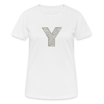 Y, lettre, initiale, monogramme, - T-shirt respirant Femme - blanc - Devant - AI Model Female 172 dark (172cm)