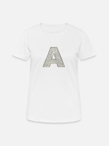 A, letter, letter A, initial, initial A, monogram, - Frauen T-Shirt atmungsaktiv - Weiß