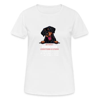 Ohne Pinscher ist alles doof - Frauen T-Shirt atmungsaktiv - Weiß - Vorne - AI Model Female 172 dark (172cm)