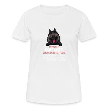 Ohne Wolfsspitz ist alles doof - Frauen T-Shirt atmungsaktiv - Weiß - Vorne - AI Model Female 172 dark (172cm)