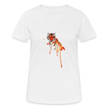 Motif animalier dessin animalier artistiquement cool - T-shirt respirant Femme - blanc - Devant - AI Model Female 172 dark (172cm)