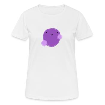 Figui (boule violette) - T-shirt respirant Femme - blanc - Devant - AI Model Female 172 dark (172cm)