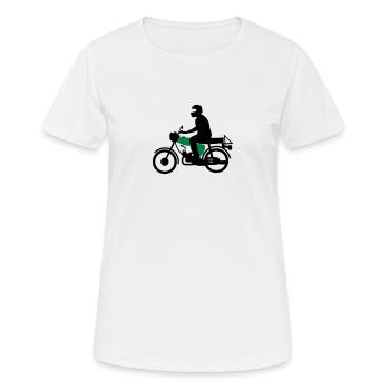 Fahrzeug - Simson S51 - Frauen T-Shirt atmungsaktiv - Weiß - Vorne - AI Model Female 172 dark (172cm)