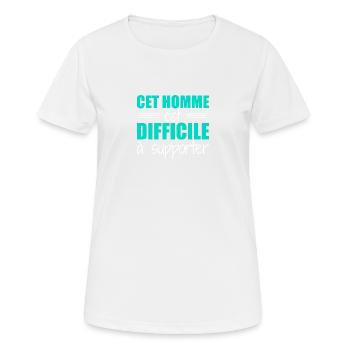 Dieser Mann ist schwer zu ertragen - Frauen T-Shirt atmungsaktiv - Weiß - Vorne - AI Model Female 172 dark (172cm)