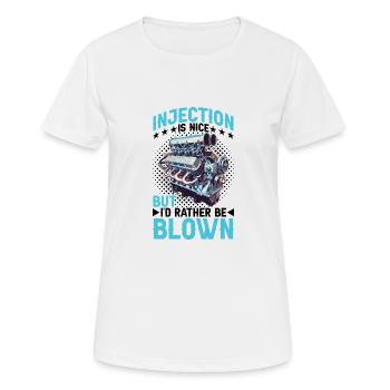 L’injection est agréable mais je préfère être soufflé 15 - T-shirt respirant Femme - blanc - Devant - AI Model Female 172 dark (172cm)