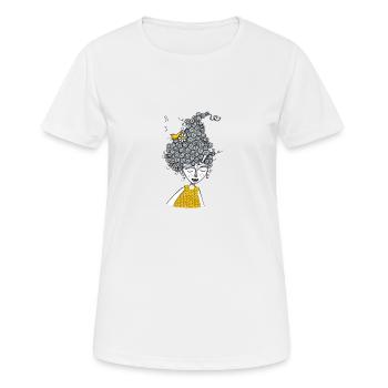 Lockenkopf - Frauen T-Shirt atmungsaktiv - Weiß - Vorne - AI Model Female 172 dark (172cm)