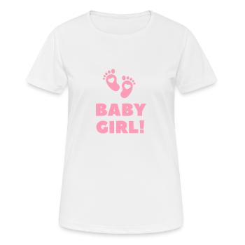Mädchen - Frauen T-Shirt atmungsaktiv - Weiß - Vorne - AI Model Female 172 dark (172cm)