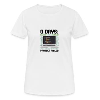 Techie 0 Days Since My Last Project Failed - Women's Breathable T-Shirt - white - Front - AI Model Female 172 dark (172cm)