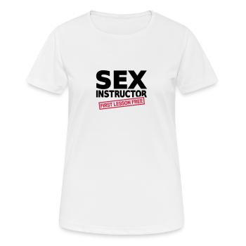Sex Instructor - Women's Breathable T-Shirt - white - Front - AI Model Female 172 dark (172cm)