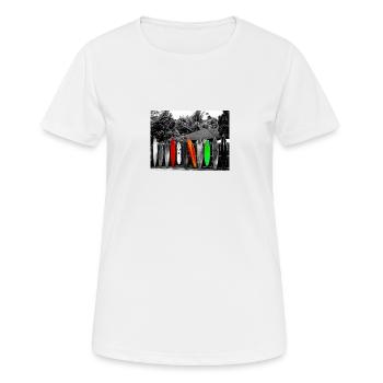 "Surf Boards" - Frauen T-Shirt atmungsaktiv - Weiß - Vorne - AI Model Female 172 dark (172cm)