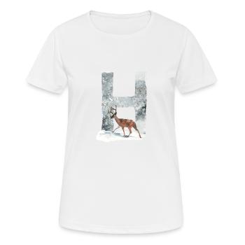 H – caractère décoratif – hiver - T-shirt respirant Femme - blanc - Devant - AI Model Female 172 dark (172cm)