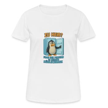 Zu Heiß? - Frauen T-Shirt atmungsaktiv - Weiß - Vorne - AI Model Female 172 dark (172cm)