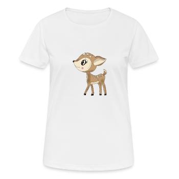 Roe deer - Women's Breathable T-Shirt - white - Front - AI Model Female 172 dark (172cm)