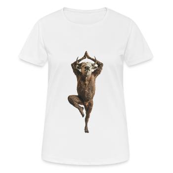 Büffel - Frauen T-Shirt atmungsaktiv - Weiß - Vorne - AI Model Female 172 dark (172cm)