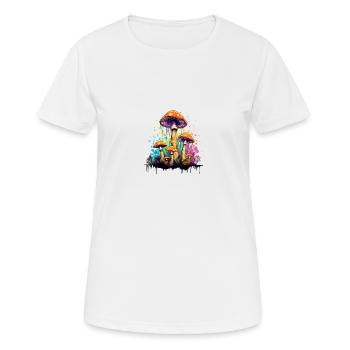 Psycho Champignons - T-shirt respirant Femme - blanc - Devant - AI Model Female 172 dark (172cm)