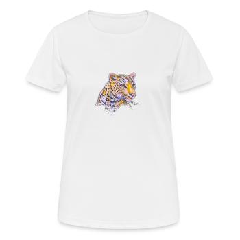 leopard - Women's Breathable T-Shirt - white - Front - AI Model Female 172 dark (172cm)