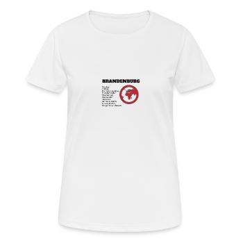 BRANDENBURG - Frauen T-Shirt atmungsaktiv - Weiß - Vorne - AI Model Female 172 dark (172cm)