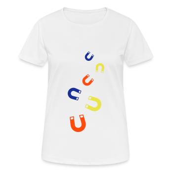Symbole de l’aimant - T-shirt respirant Femme - blanc - Devant - AI Model Female 172 dark (172cm)