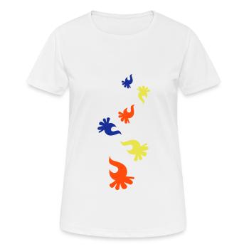 Lagerfeuer Bunt - Frauen T-Shirt atmungsaktiv - Weiß - Vorne - AI Model Female 172 dark (172cm)