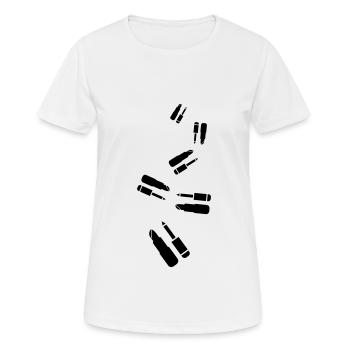 Make Up Kosmetik Icon - Frauen T-Shirt atmungsaktiv - Weiß - Vorne - AI Model Female 172 dark (172cm)