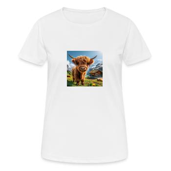 Highland cow, looking even cuter and sweeter - Women's Breathable T-Shirt - white - Front - AI Model Female 172 dark (172cm)