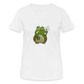 Cadeau méchant de dessin animé drôle de doigt de crapaud - T-shirt respirant Femme - blanc - Devant - AI Model Female 172 dark (172cm)