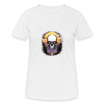 boucle d’oreille amusante bday homme humour père moustache - T-shirt respirant Femme - blanc - Devant - AI Model Female 172 dark (172cm)
