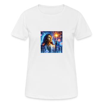 Lumière de la Connaissance - T-shirt respirant Femme - blanc - Devant - AI Model Female 172 dark (172cm)