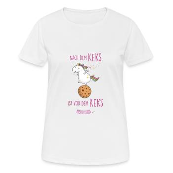 Nach dem Keks Einhorn - Frauen T-Shirt atmungsaktiv - Weiß - Vorne - AI Model Female 172 dark (172cm)