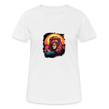 Lion chien église dictons coupe Meme Design génial - T-shirt respirant Femme - blanc - Devant - AI Model Female 172 dark (172cm)