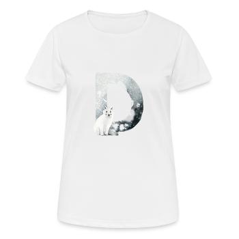 D – decorative character – winter - Women's Breathable T-Shirt - white - Front - AI Model Female 172 dark (172cm)