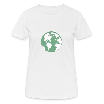 Weltkugel Globus Geschenk Geschenkidee - Frauen T-Shirt atmungsaktiv - Weiß - Vorne - AI Model Female 172 dark (172cm)