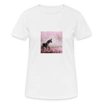 Baby Horse Pink Grey Jumping - Women's Breathable T-Shirt - white - Front - AI Model Female 172 dark (172cm)