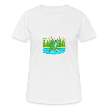 Étang d’eau de grenouille - T-shirt respirant Femme - blanc - Devant - AI Model Female 172 dark (172cm)