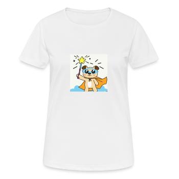 Süßer Super Hund mit Zauberstab für groß und klein - Frauen T-Shirt atmungsaktiv - Weiß - Vorne - AI Model Female 172 dark (172cm)
