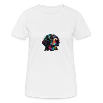 HUND IN BRILLE - Frauen T-Shirt atmungsaktiv - Weiß - Vorne - AI Model Female 172 dark (172cm)