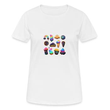 COOKIES - GLACES - T-shirt respirant Femme - blanc - Devant - AI Model Female 172 dark (172cm)