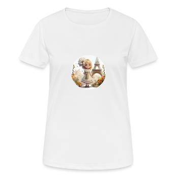 PRETTY LITTLE GIRL AT THE EIFFEL TOWER - FLOWERS - Women's Breathable T-Shirt - white - Front - AI Model Female 172 dark (172cm)