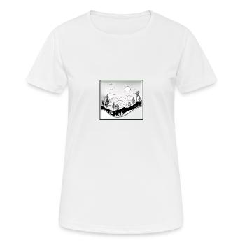 Nebelige Gipfel - Frauen T-Shirt atmungsaktiv - Weiß - Vorne - AI Model Female 172 dark (172cm)