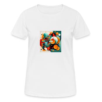 Art abstrait - T-shirt respirant Femme - blanc - Devant - AI Model Female 172 dark (172cm)