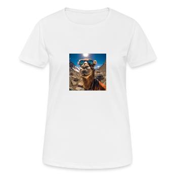 Süßes lustige Kamel Selfie in den Bergen Wandern - Frauen T-Shirt atmungsaktiv - Weiß - Vorne - AI Model Female 172 dark (172cm)