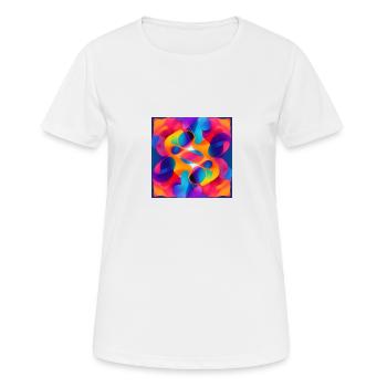 Abstrakt - Frauen T-Shirt atmungsaktiv - Weiß - Vorne - AI Model Female 172 dark (172cm)