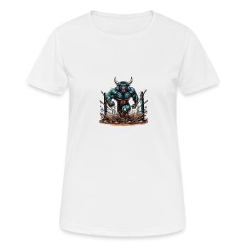 Powerful obstacle course motivational bull - Women's Breathable T-Shirt - white - Front - AI Model Female 172 dark (172cm)