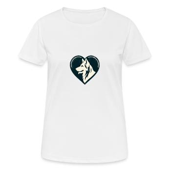 Schäferhund im Herzen - Frauen T-Shirt atmungsaktiv - Weiß - Vorne - AI Model Female 172 dark (172cm)