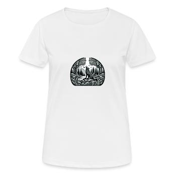 Wald Wolf Raben - Frauen T-Shirt atmungsaktiv - Weiß - Vorne - AI Model Female 172 dark (172cm)